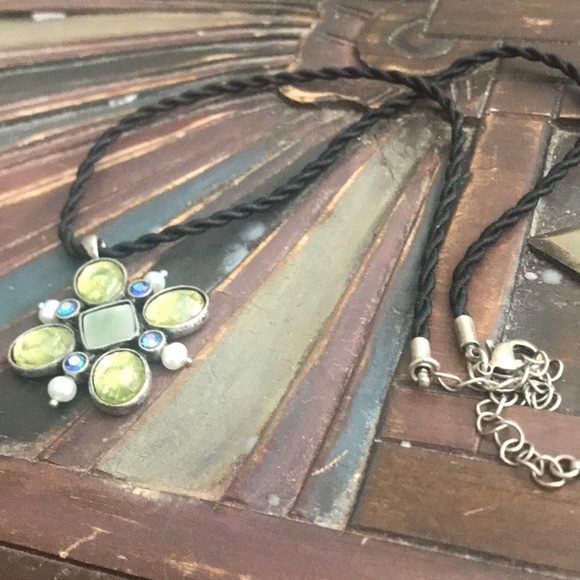 Lia Sophia pendant on black fabric cord - Picture 4 of 12